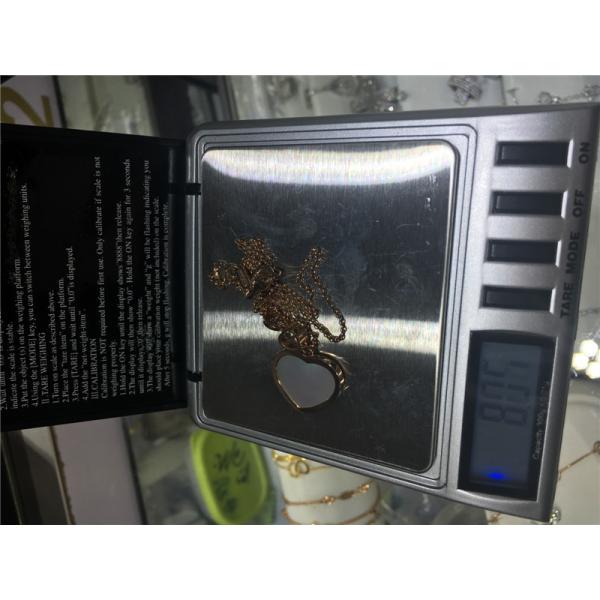 Women'S Natural Diamond Heart Pendant 18K Gold 45cm Length With Handmade