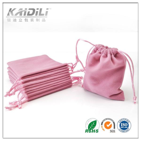 Lovely Pink Drawstring Jewelry Pouch Recyclable Material For Gift Storaging