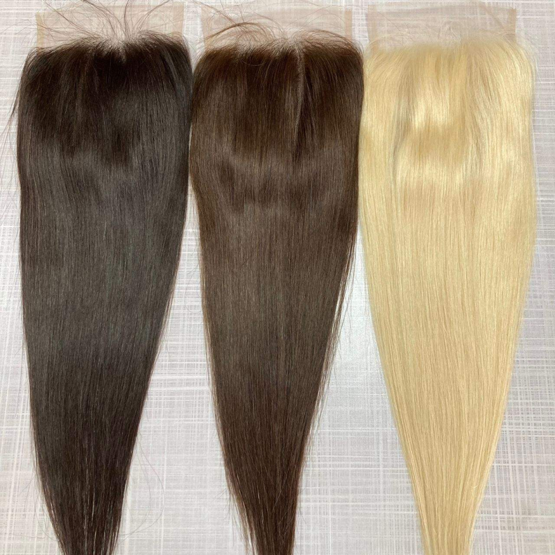 Stock Color Brown Blonde French Lace Closure Transparent Lace Frontal 6X6 Lace Closure Direct Factory Prices