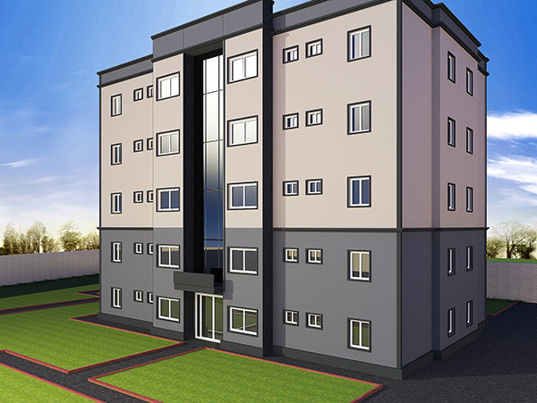 Q355 Q235 Steel Structure Commercial Building , Prefab Business Building