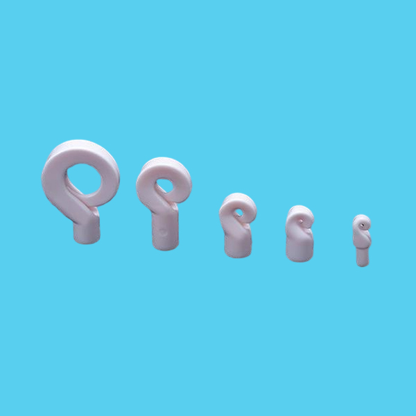 Alumina Ceramic Pigtail Yarn Guide Hook Eyelet & Hook Combo For Yarn Threading Direction Change