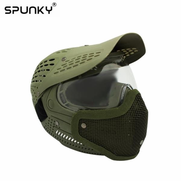 Full Head Cover Paintball Face Mask With Wire Mesh Black / Oliver Color