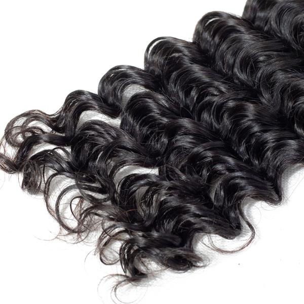 Deep Wave 1B 100% Brazilian Human Virgin Hair Bundles For Black Lady