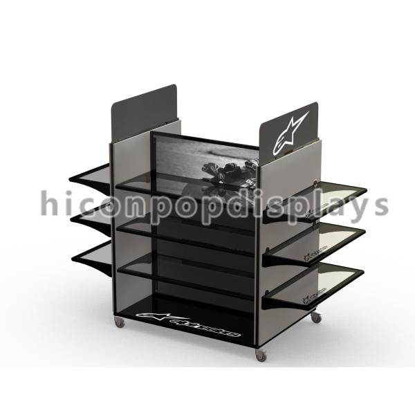 Grocery Store Shelving Units With Casters , Gondola Retail Display Shelving