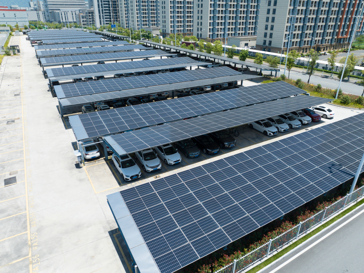 Q355B Solar PV Carports Weather Resistant 35m/S Wind Carport Pv System