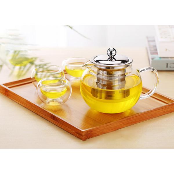 BPA Free 22oz Clear Glass Teapot With Removable Stainless Steel Infuser