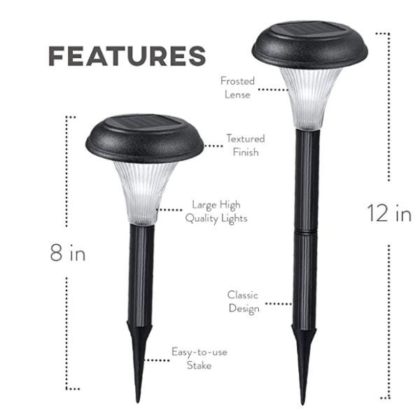 Plastic 12 Inch  1.20volts Waterproof LED Solar Garden Lights