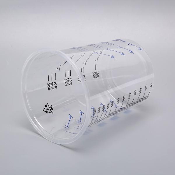 600ml Disposable Mixing cup Auto Plastic Single Use plastic pots measuring printed cup calibrated-up cup
