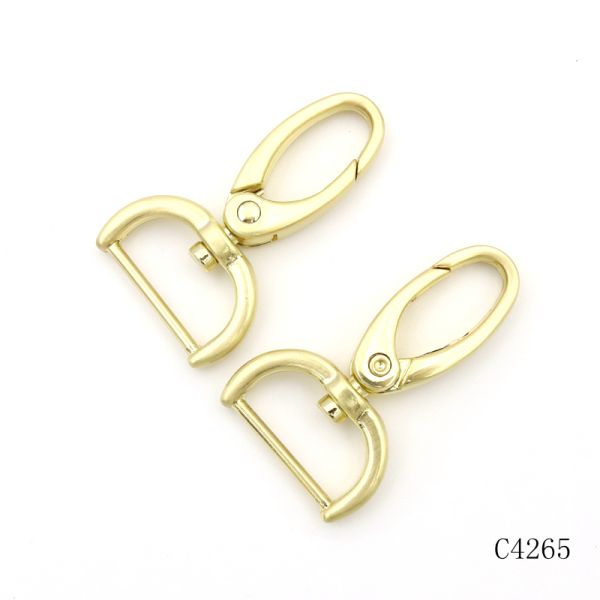 Premium Brush Gold Plated Metal Snap Hook Dog Lead Clip Key Chain Hook Bag Snap Hook