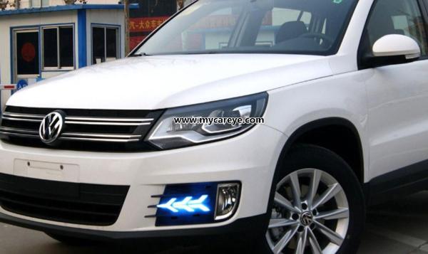 VW Tiguan Volkswagen DRL LED Daytime driving turn signal Fog Lights