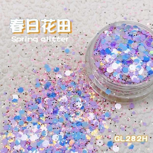 Spring Rainbow Christmas Glitter Mix Powder Hexagonal Body Holiday Decoration