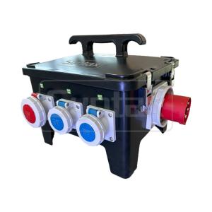 Syntax MP24 Event Power Distro Box 63A 3pH+N+E 400V Black Bespoke Socket Board