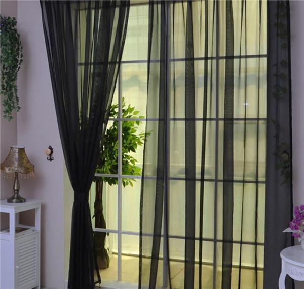 2 Piece Tulle Voile Custom Window Curtains Drape Panel For Living Room Decoration