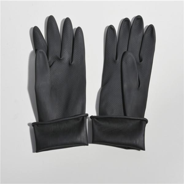 Tear Resistant Heavy Duty Long Rubber Gloves , Rubber Safety Gloves