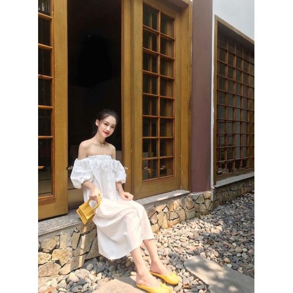 Cotton Linen Fabric Womens Vacation Dresses , Off Shoulder Tube Dress