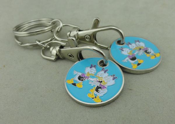 Zinc Alloy Supper Market Trolley Coin , Customized Soft Enamel Token