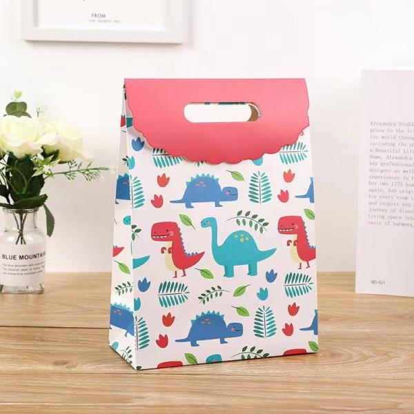 Custom Printed Small Goodie Kids Gift Kraft Paper Goody Bags For Birthday Parties