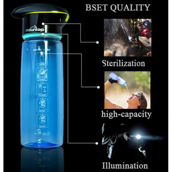 Portable Mountop Outdoor Sports UV Water Purifier & Handy Bottle LED For Camping Hiking