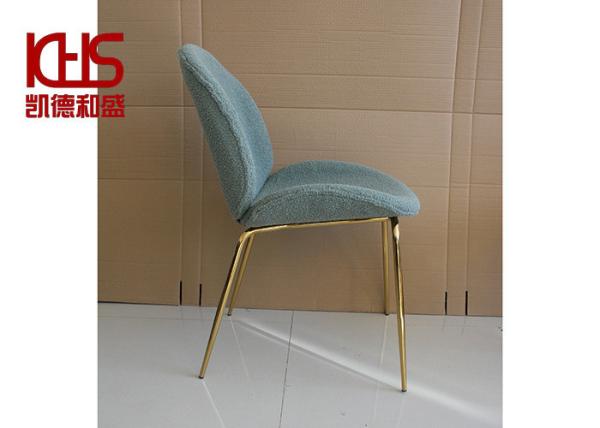 Metal Frame Fabric Dining Room Chairs 150kg Blue Velvet Bedroom Chair