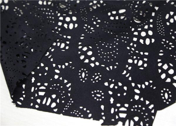 Punched Soft Faux Leather Fabric , Ladies Garment Polyurethane Faux Leather