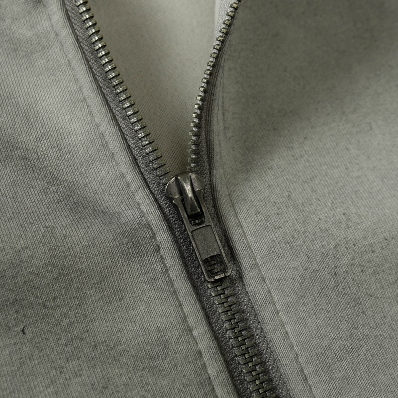 Unisex Winter Fleece Jackets with Pockets Zippers Washed Black/Dark Grey Hoodie Windproof Oversized Fit Vintage Style 3D