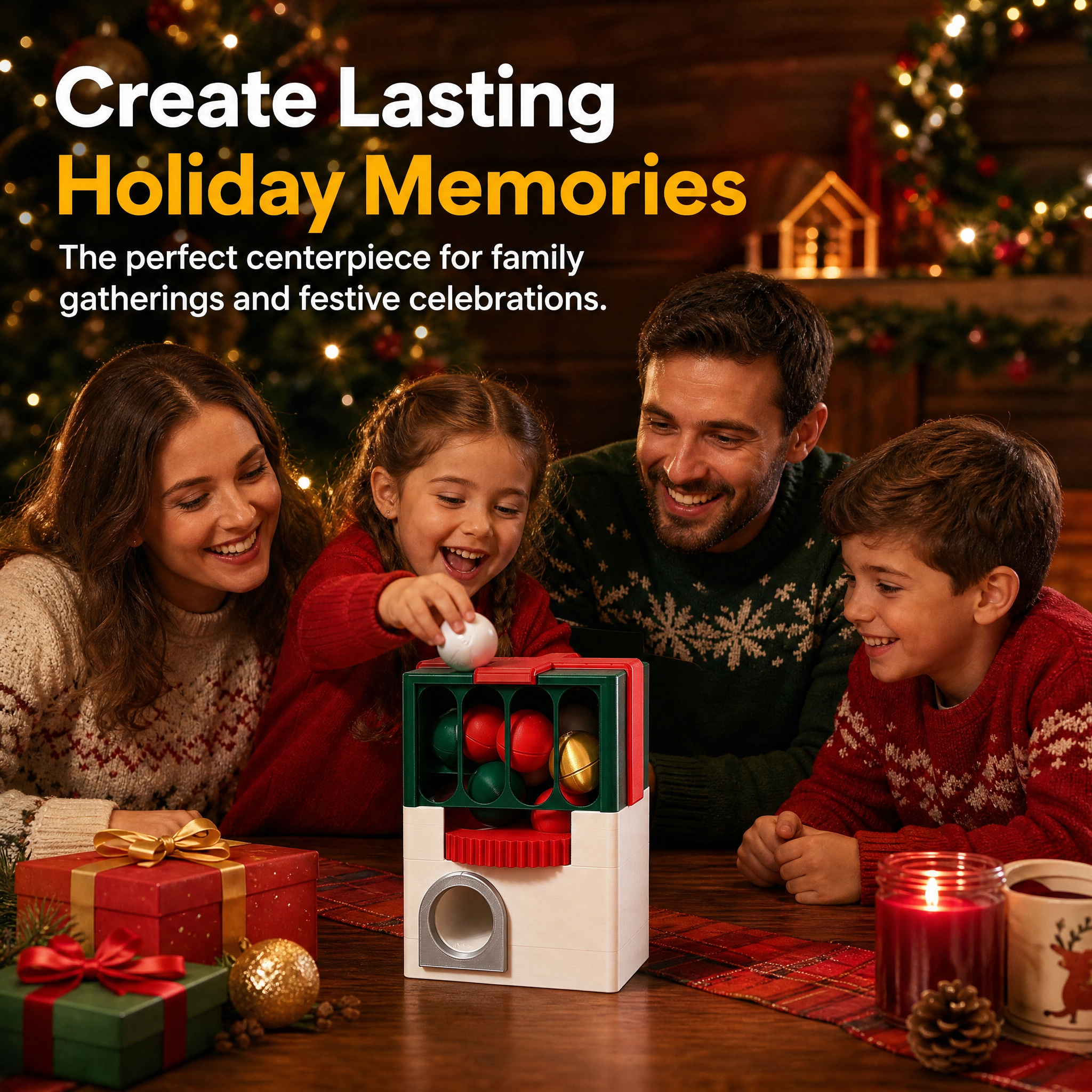 Custom 3D Printing Christmas Advent Calendar, Capsule Toy Machine, For Family Countdown Gift