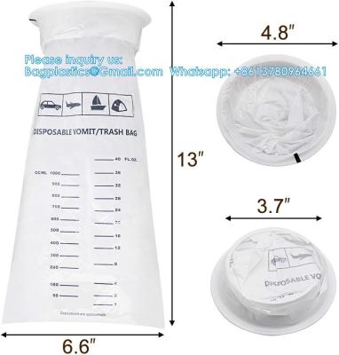 Vomit Bags Disposable Barf Bags 10Pack,1500ml White High Density Emesis Bags With Snap,Perfect For Morning Sickness