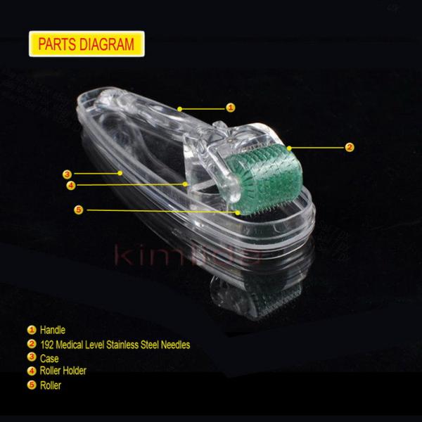 Home use 0.2mm - 2.5mm or 3mm MTS Derma Roller with 8 Microneedle discs , 192 Needles