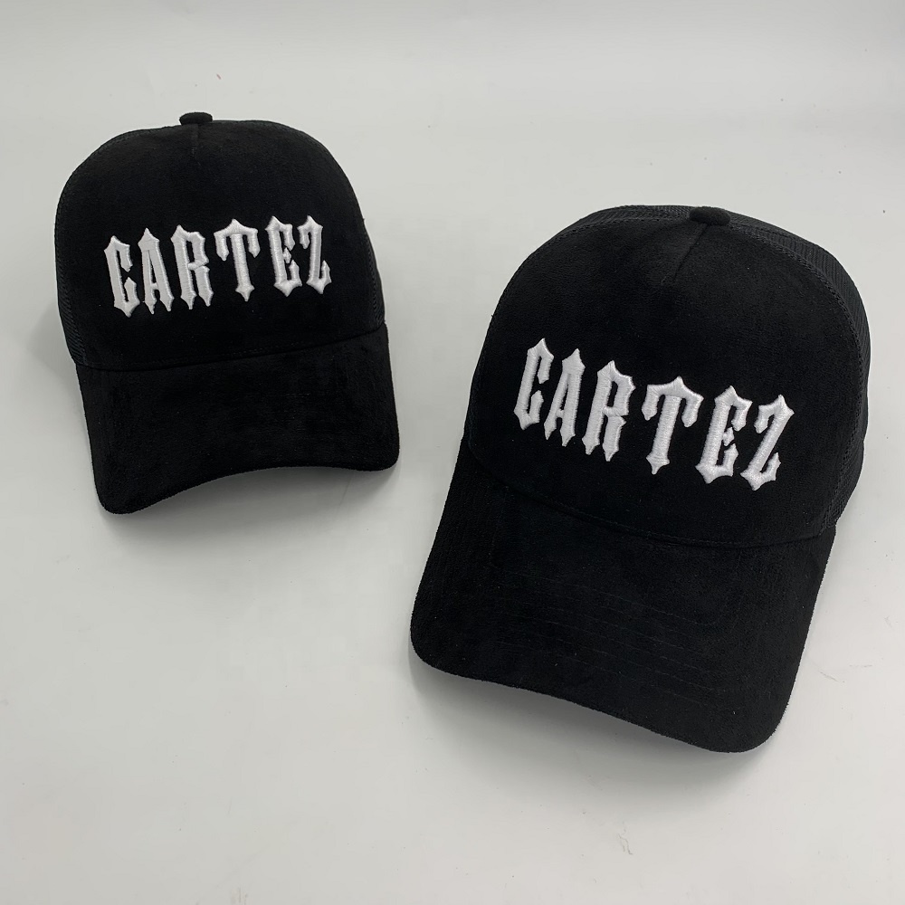 Suede Velvet Custom 3D Embroidery Trucker Hats Snapback Cap Breathable