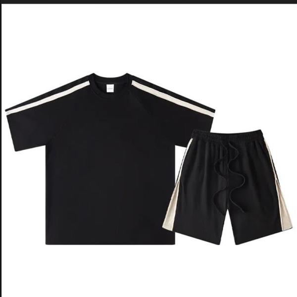 100% Cotton Mens Short Sets 2 Piece Outfits Fashion Summer Tracksuits
