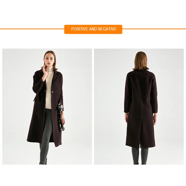 Luxury Elegant Fitted Woolen Womens Long Winter Jackets With Printed Belt