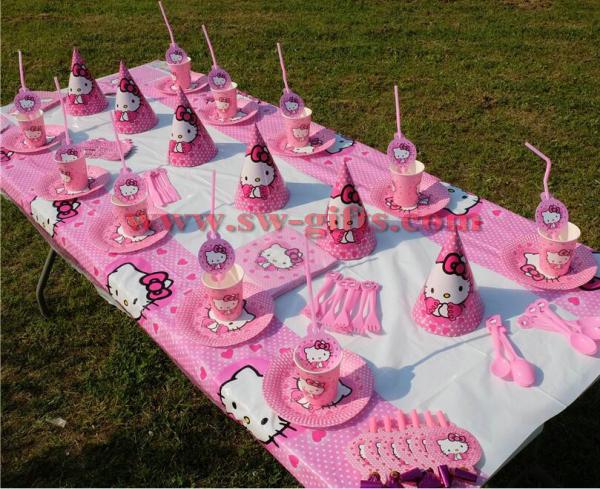 Hello Kitty Cat theme Kids Birthday Party Decoration Set Party Supplies Baby Birthday Pack event party supplies