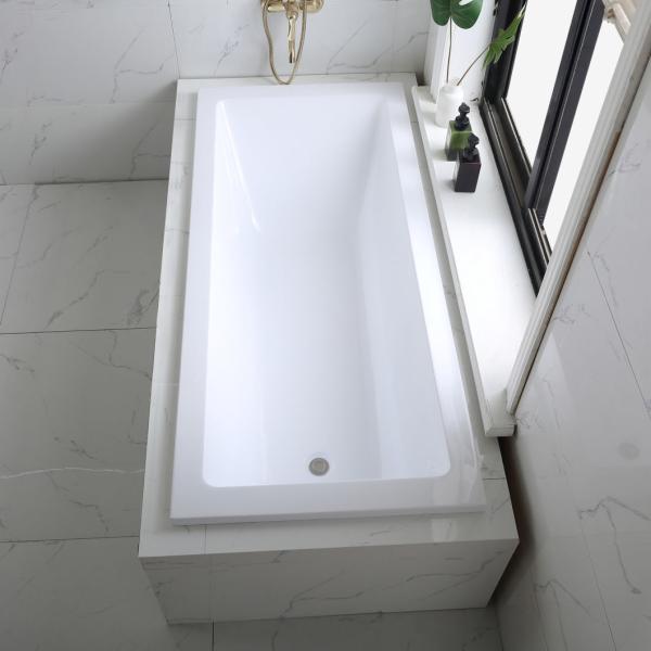 UK Standard Acrylic Drop in Bathtub with Simple Built in Design and Optional Headrest