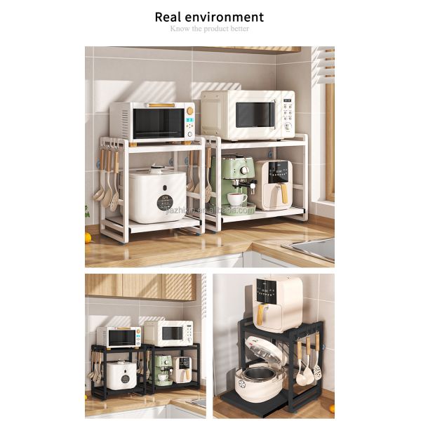 NEW Microwave Shelf  Metal Adjustable Spices for Kitchen Organizer Cabinet Countertop Storage Gadgets Tool Rack Stand Holders