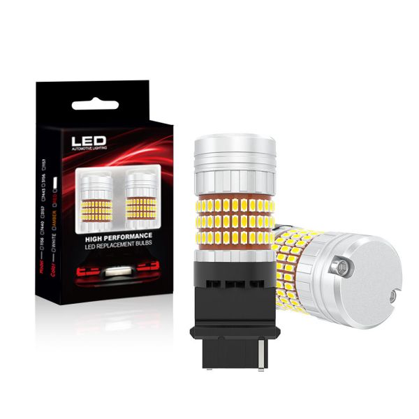 CANBUS LED Bulbs Built-in Resistor 3156 3157 3156K P27W T25 With 3014 LED Chips 27W 1000LM White Amber for 12V Turn Signal Light