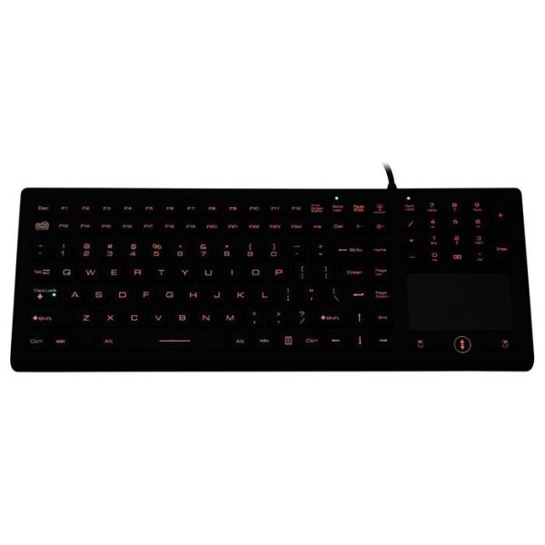 Sanitized Illumination Washable Medical Keyboard With Trackpad / 3 Mouse Buttons