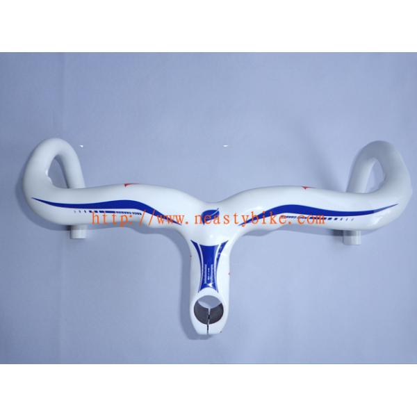 Bicycle parts NEASTY - Full Carbon White Road Bike/Bicycle Handlebar with integrated Stem
