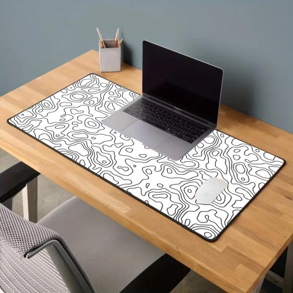 Large Office Topographic Mousepad for Computer Pc Laptop Mouse Pad 800*300 Blue White
