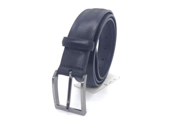 Handmade Genuine 100% Cow Leather Dress Belts For Men Brushed Gunmetal Metal Color