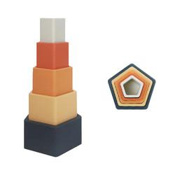 Toddler Educational Silicone Stacking Blocks With Star Heart Flower Shape