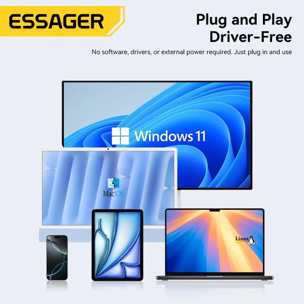 ESSAGER ES-CJK01 USB 3.0 Type C Hdmi 1080p 2K 4K Video Capture Card For PC TV Phone Laptop Camera Live Streaming Gaming