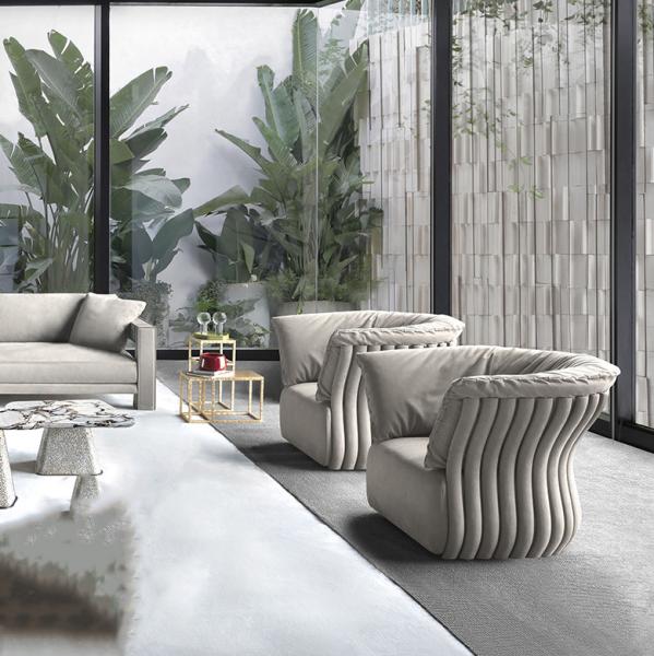 High End Modern Luxury Living Room Furniture Sets Classic Stainless Steel Leg Sofa