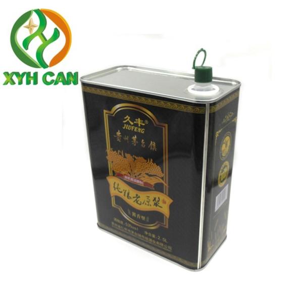 Olive Oil Tin Cans 0.19mm Tinplate CMYK 4C Round Metal Cans for 1L Safflower Oil Tin Jars