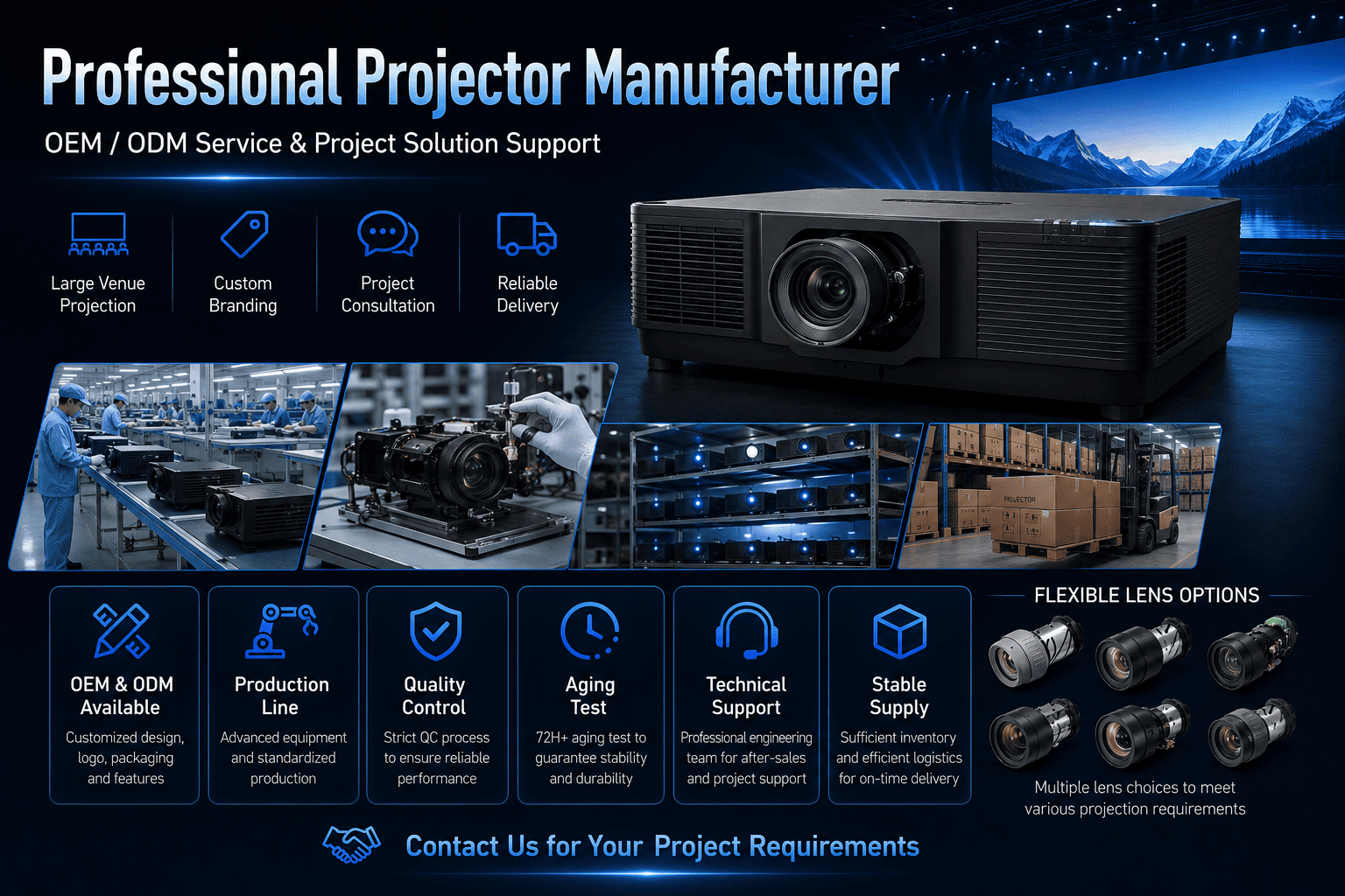 Auditorium 12000 ANSI Lumens 3D Mapping Projector 3LCD Laser WUXGA Edge Blending