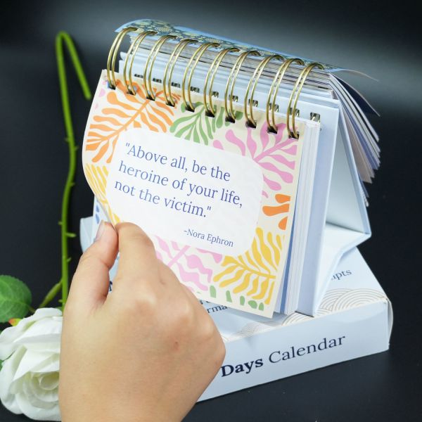 Custom Printing 365 Day Perpetual Creative Mini Daily Quote Inspirational Desk Top Calendar