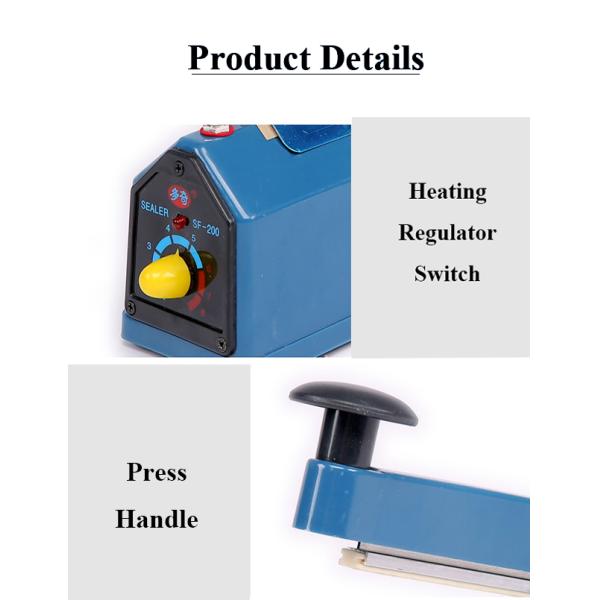 Пластиковый пакет с импульсным тепловым уплотнителем SF-200P полуавтоматическая портативная ручная упаковочная машина