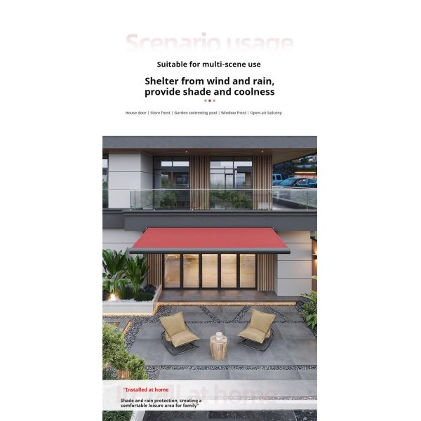 DICKSON Luxury Motorized Acrylic Waterproof Fabric Aluminum Full Cassette Awning Patio Retractable Awning Factory