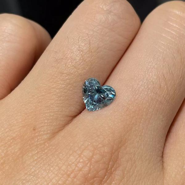 Synthetic Lab Grown Blue Diamonds Heart Shape 1.2ct-1.4ct IGI Certified