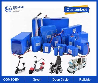 OEM ODM LiFePO4 bateria de lítio 12V 24V 36V 48V 52V 60V 72V 10Ah 15Ah 20Ah 30Ah 40Ah Bateria de scooter elétrico