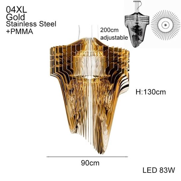 Nordic Modern Streamline Ceiling Pendant Lights Aria XL Pendant（WH-AP-630）